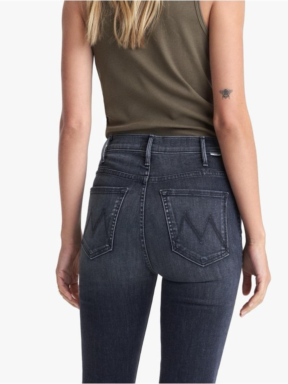 MOTHER Great Condition! Women’s The Hustler Ankle Fray in Night Owl Wash
